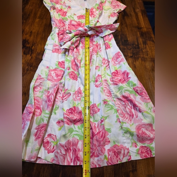 Isaac Mizrahi White Dress with Pink Floral Print Size 4 - Picture 4 of 5